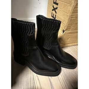Homers Sierra Crosta Leather Heeled Boots Size 9 Sleek Black